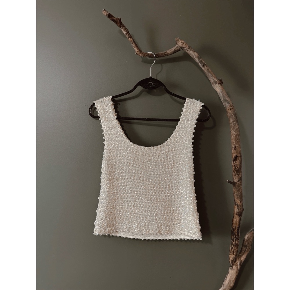 RARE Vintage 1950s Hand Beaded Sequin Top